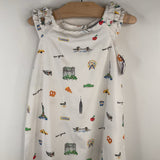 Size 4: Petit Plume White Travel Symbols Tank Dress