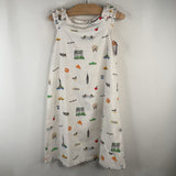 Size 4: Petit Plume White Travel Symbols Tank Dress
