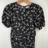 Size 8-10: Nordstrom Black White Floral Short Sleeve Romper
