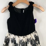 Size 8: Janie & Jack Black White Floral Bow Tank Dress