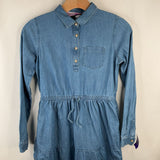 Size 10-12: Lands End Blue Long Sleeve Dress