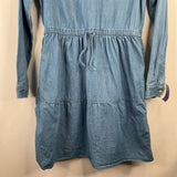 Size 10-12: Lands End Blue Long Sleeve Dress