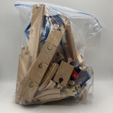 2 Gallon Bag Of Assorted Wooden Trains & Tracks
