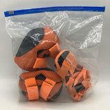 Orange Black 4pc Knee/Elbow Guards