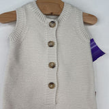 Size 0-3m: Goumi White Knitted Tank Romper