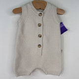 Size 0-3m: Goumi White Knitted Tank Romper