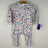 Size 0-3m: Magnetic Me White Red Blue Stars 2pc Footy PJs