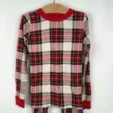 Size 8 (130): Hanna Andersson Red Green Plaid 2pc Holiday Pjs