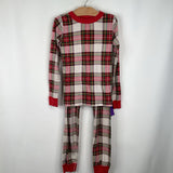 Size 8 (130): Hanna Andersson Red Green Plaid 2pc Holiday Pjs