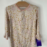 Size 3-6m: Magnetic Me Pink Golden Floral 1pc Footy PJs