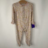 Size 3-6m: Magnetic Me Pink Golden Floral 1pc Footy PJs