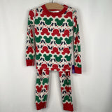 Size 5 (110): Hanna Andersson Red White Green Holiday Mickey 2pc PJs