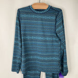 Size 8: REI Co-Op Blue Patterned 2pc Base Layer Set