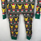 Size 8 (130): Hanna Andersson Brown Holiday Pikachu 2pc PJs