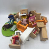 Hape All Seasons Kids Wooden Dollhouse W/Furniture