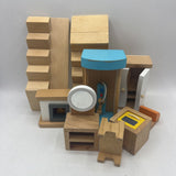 Hape All Seasons Kids Wooden Dollhouse W/Furniture