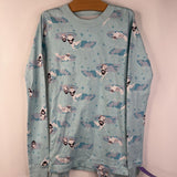 Size 12 (150): Hanna Andersson Moon & Back Blue Penguins 2pc PJs