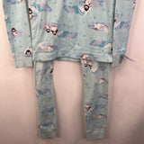 Size 12 (150): Hanna Andersson Moon & Back Blue Penguins 2pc PJs