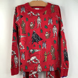 Size 8 (130): Hanna Andersson Red Holiday Star Wars 2pc PJs