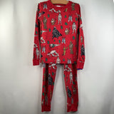 Size 8 (130): Hanna Andersson Red Holiday Star Wars 2pc PJs