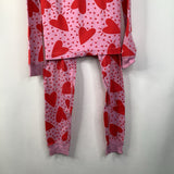 Size 10 (140): Hanna Andersson Pink/Red Hearts 2pc PJs