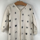 Size 12-36m: Castle Ware White/Black Animals Long Sleeve Sleepsack