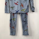 Size 5 (110): Hanna Andersson Grey/Multi Airplanes 2pc PJs