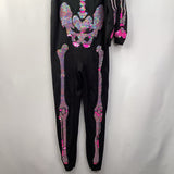 Size 8-10: Black Pink Sequin Skeleton 3pc Costume