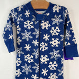Size 3-6m (60): Hanna Andersson Blue/White Snowflake 1pc PJs