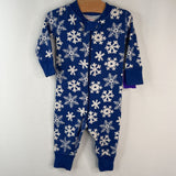 Size 3-6m (60): Hanna Andersson Blue/White Snowflake 1pc PJs