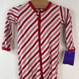 Size 3-6m: Kickee Pants Candy Cane Stripe 1pc Footy PJs