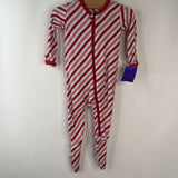 Size 3-6m: Kickee Pants Candy Cane Stripe 1pc Footy PJs