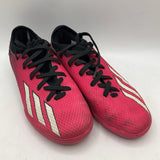 Size 3.5Y: Adidas Pink Black White Lace-Up Indoor Soccer Cleats