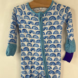 Size 0-3m: Little Sleepies White Blue Rainbows 1pc PJs