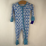 Size 0-3m: Little Sleepies White Blue Rainbows 1pc PJs