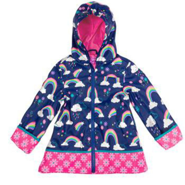 Size 4-5: Stephen Joseph All Over Print RAINBOW Raincoat NEW