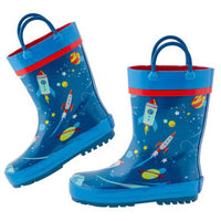 Size 7: Stephen Joseph All Over Print SPACE Rain Boots NEW