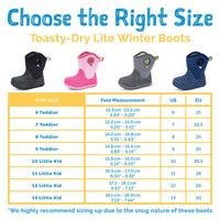 Size 10: Jan & Jul Navy Birch Toasty-Dry Lite Winter Rain Boots NEW