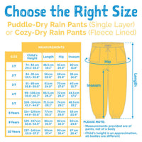 Size 8: Jan & Jul Heather Grey Cozy-Dry (Fleece Lined) Rain Pants NEW