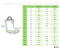 Size 4: Oaki NAVY/GREEN Loop Handle Rain Boots NEW