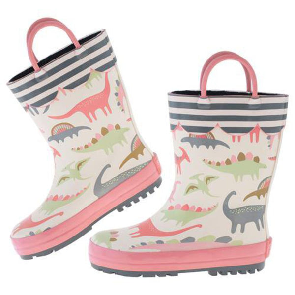 Size 12: Stephen Joseph All Over Print PINK DINO Rain Boots NEW