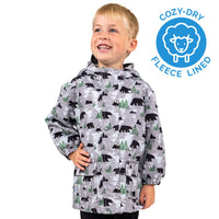 Size 4: Jan & Jul BEAR Cozy Dry Waterproof Fleece Lined Zip Up Raincoat NEW