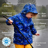 Size 4: Jan & Jul ENCHANTED Cozy Dry Waterproof Fleece Lined Zip Up Raincoat NEW