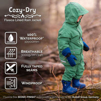 Size 4: Jan & Jul ENCHANTED Cozy Dry Waterproof Fleece Lined Zip Up Raincoat NEW