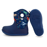 Size 10: Jan & Jul SPACE DINOS Toasty-Dry Lite Winter Rain Boots NEW