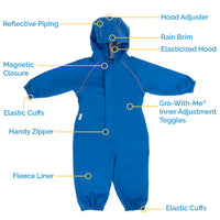 Size 4: Jan & Jul UNICORN Cozy Dry Waterproof Fleece Lined Zip Up Rain Suit NEW