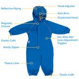 Size 4: Jan & Jul UNDER CONSTRUCTION Cozy Dry Waterproof Fleece Lined Zip Up Rain Suit NEW