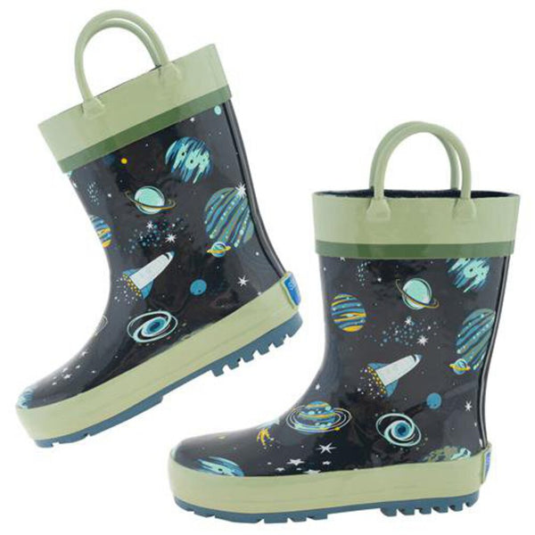 Size 7: Stephen Joseph All Over Print OUTER SPACE Rain Boots NEW
