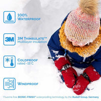 Size L(6-8): Jan & Jul BLUE Waterproof Mittens NEW