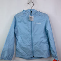 Size 4-5: Columbia Light Blue Hooded Rain Coat NEW